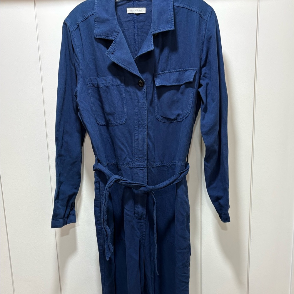 Outerknown S.E.A. Jumpsuit Size Medium Cotton/linen Navy Blue Coveralls $228